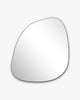 Irregular frameless blob-shaped wall mirror with a smooth reflective surface, featuring an organic, asymmetrical silhouette.